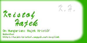kristof hajek business card